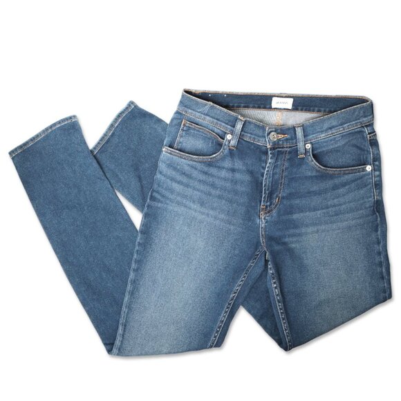 HUDSON Mens BLAKE Slim Straight Jeans Blue Denim Stretch Mid Rise Casual Zip - Picture 3 of 10